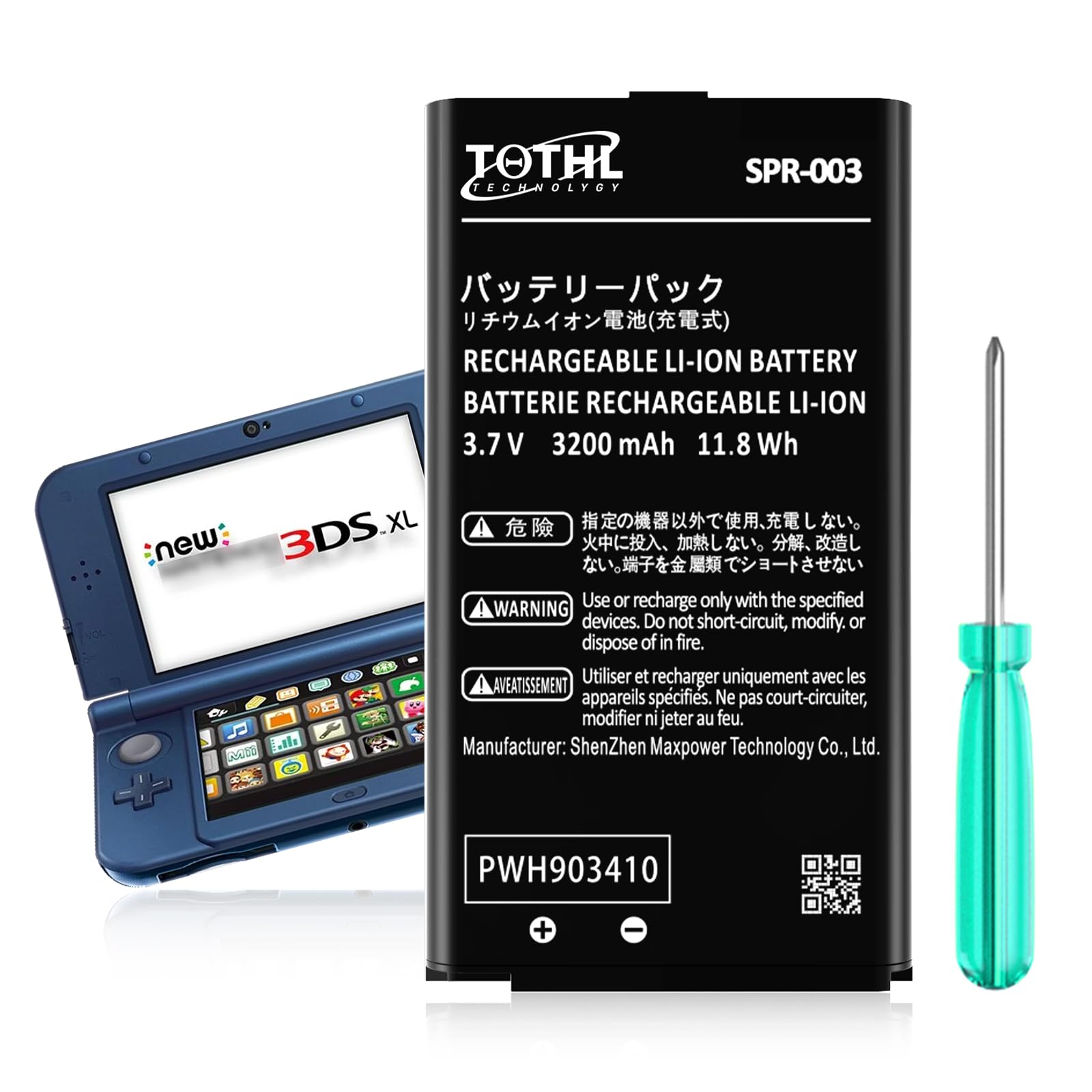3DS XL SPR-003 Batterie Li-ION de Rechange Ultra Haute capacité 3200 mAh pour Console Nintendo 3DS XL 3DS LL SPR-003 et New 3DS XL RED-001