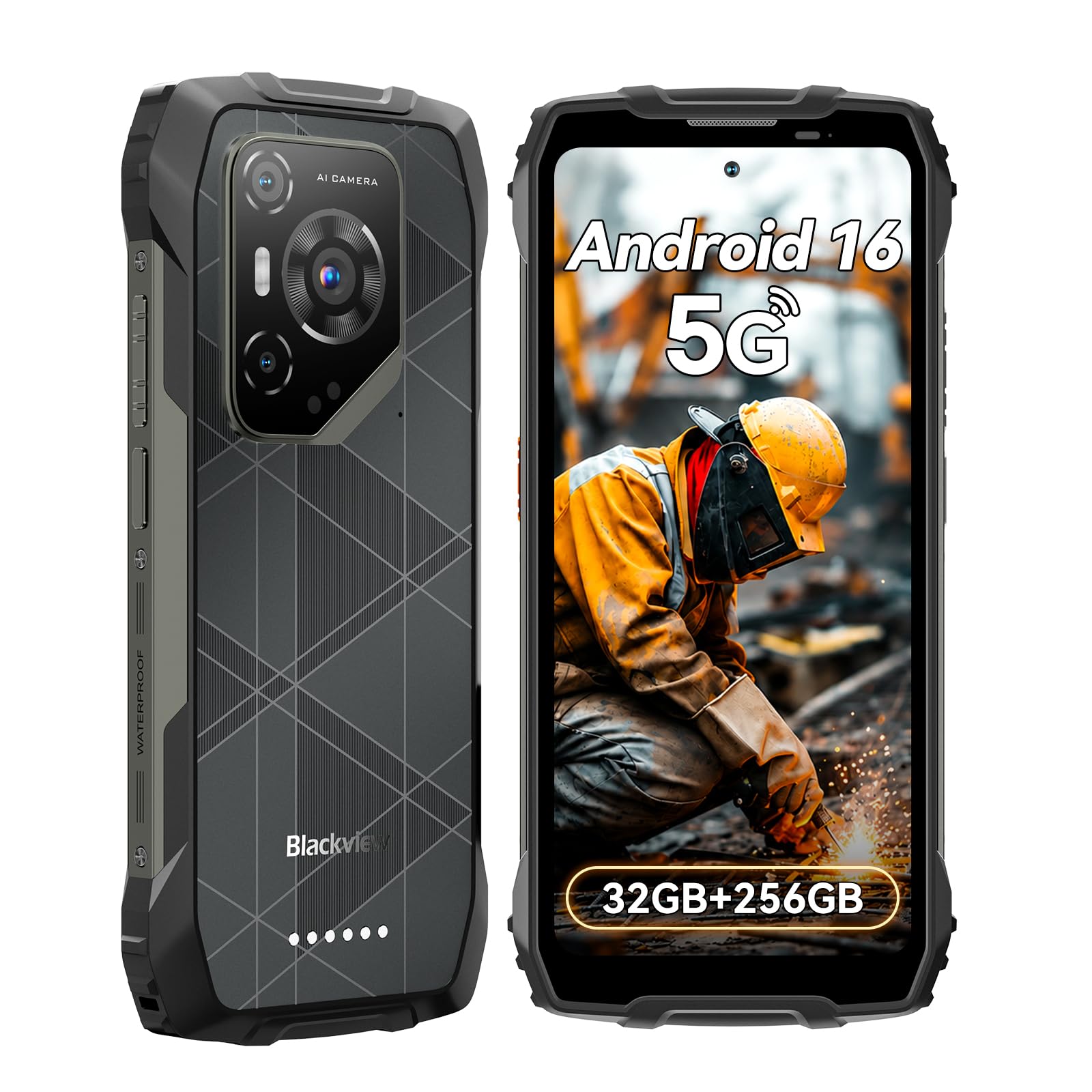 Blackview BL7000 Pro 5G Rugged Smartphone 7500mAh/750nits/20MP Night | 6,78" 120Hz, 32GB+256GB, Android 16 Telefono Indistruttibile per Muratori, Artigiani&Escursionisti,NFC/3 Anni Garanzia