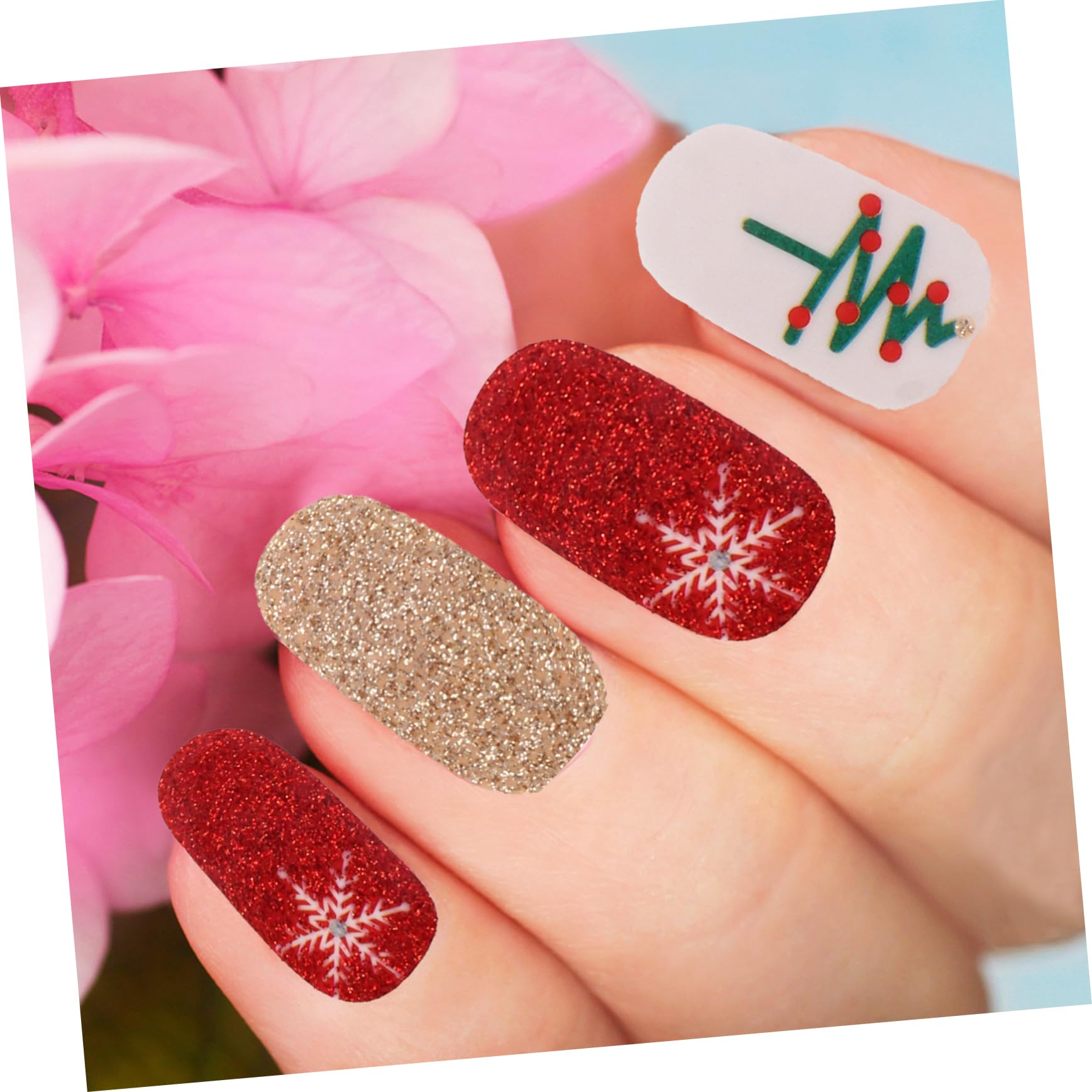 Healeved 30fogli Adesivi Per Unghie Natalizi Autoadesivi Decorazioni Per Unghie Stile Invernale Per Natale Vari Design Festivi