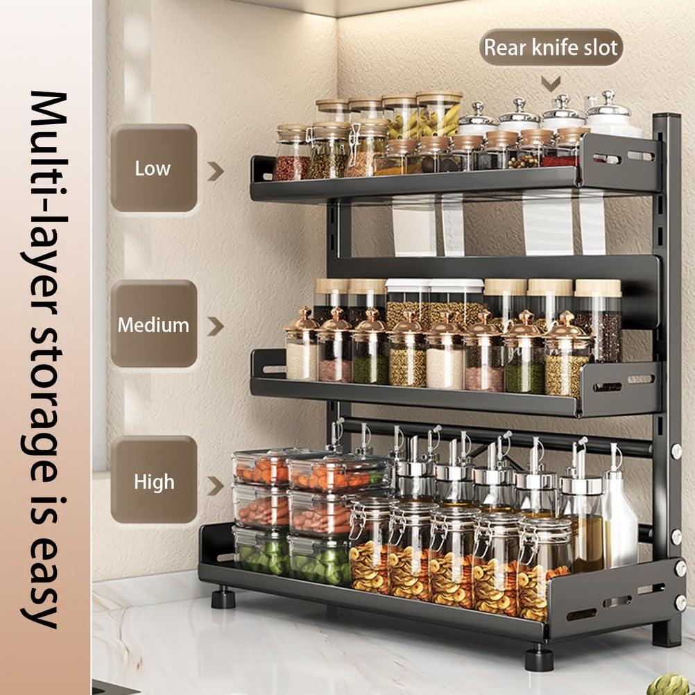 Étagère À Épices À 2 Niveaux For Comptoir Et Armoire, Pots Non Inclus