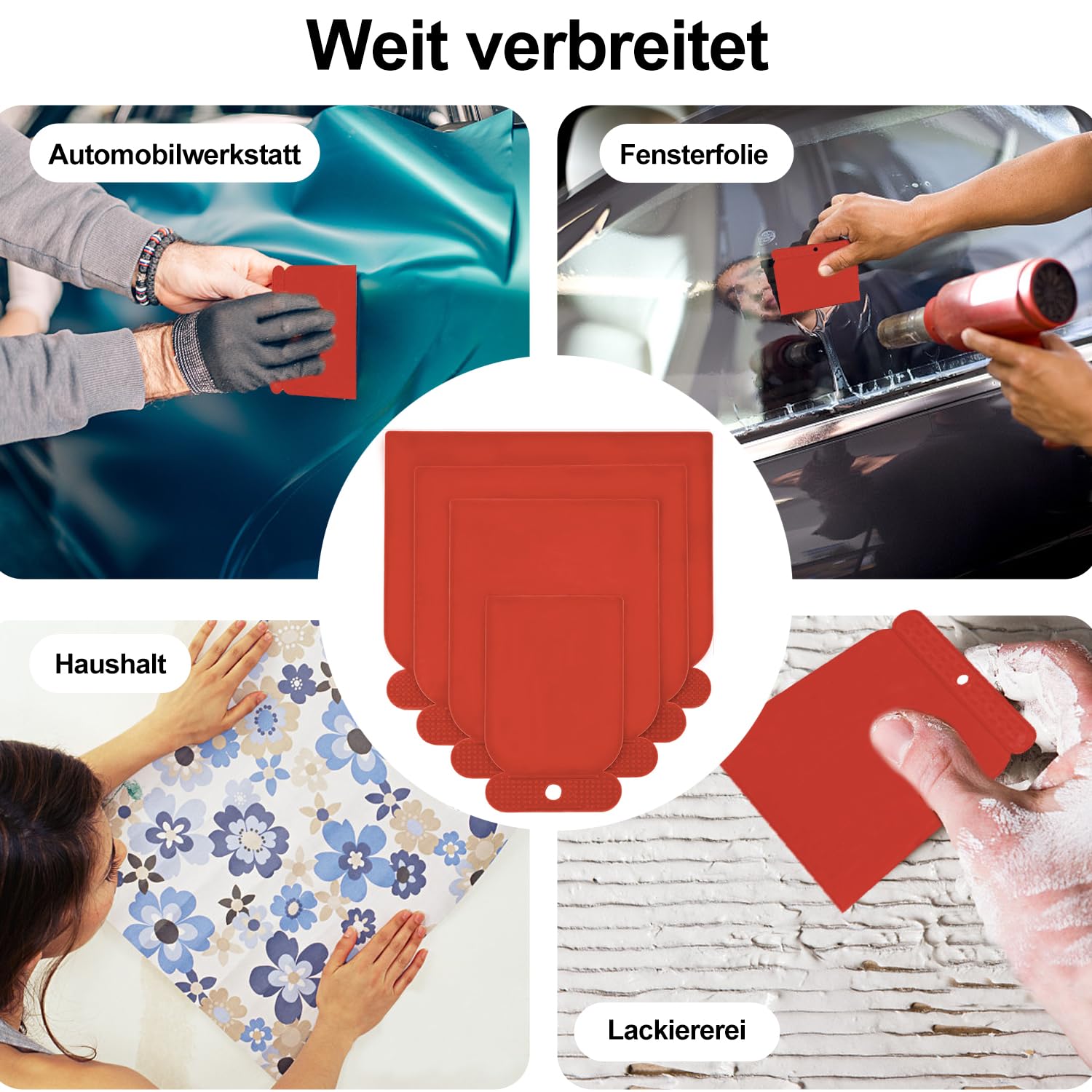 4 sztuki szpachelek z tworzywa sztucznego, japońska szpachla, elastyczna, odporna na zużycie, zestaw szpatułek z tworzywa sztucznego, szpachelka do karoserii, narzędzie