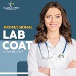 Professional Men & Women Lab Coat Cotton Material 41 Inch Long (White) Unisex Doctor Costume Medical Chemistry Scientist Button laboratory Male Jacket Lightweight Labcoat Doctors Scrubs Coats (Medium)