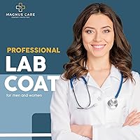 Vista 2 de Professional Lab Coat for Women & Men, White Unisex Labcoat, Cotton Poly Medical Doctor Nurse Med Laboratory Coat