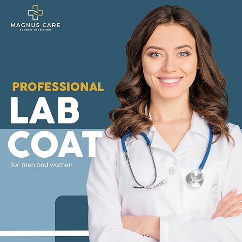 Miniatura 2 de Professional Lab Coat for Women & Men, White Unisex Labcoat, Cotton Poly Medical Doctor Nurse Med Laboratory Coat