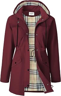 RUMIA Raincoat Women Waterproof Long Hooded Trench Coats Lined Windbreaker Jackets for Women 2026 S-2XL