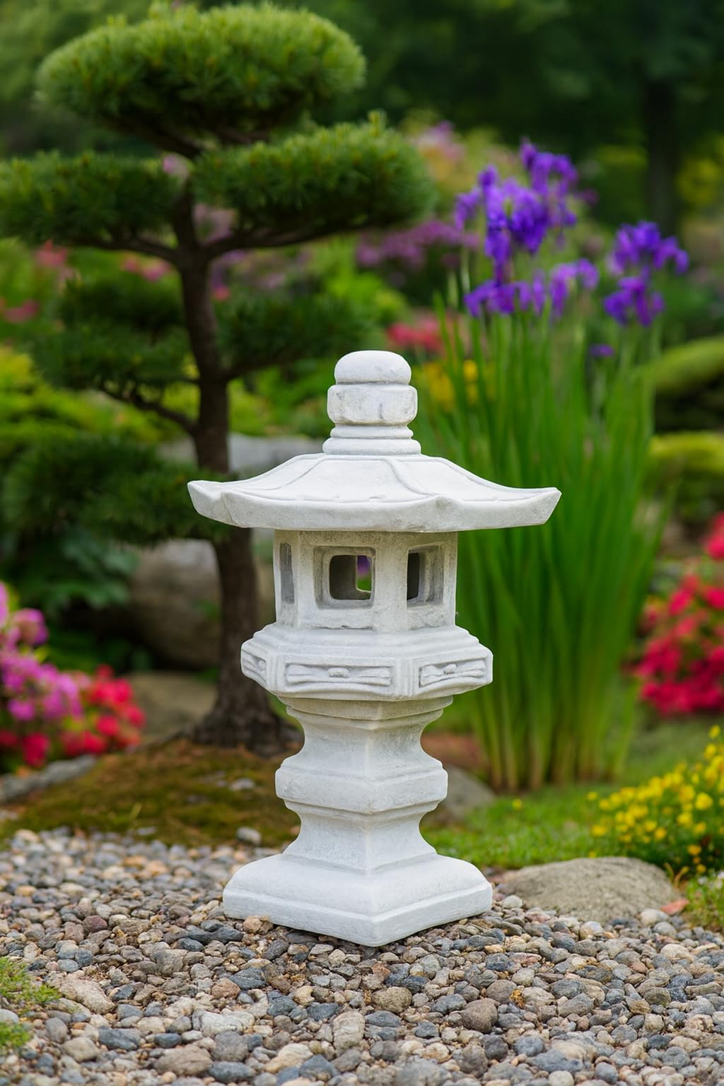 Pagoda/Lanterna "Dabotap" in stile giapponese per ornamento da giardino in pietra/cemento