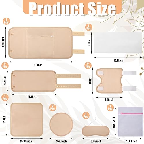 Miniatura 3 de Juego de 11 piezas de aceite de ricino, juego de aceite de ricino reutilizable de franela para cintura, cuello, pechos, codo con correa ajustable y