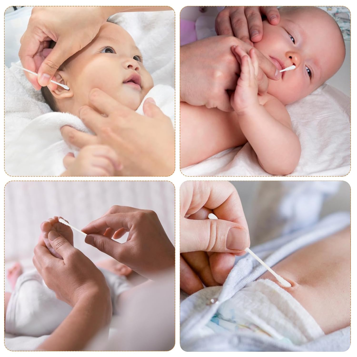 Cotton Swab Boys and Girls Ear Cotton Stick Double-headed Design Gentle Cleaning for Sensitive Ears Pack