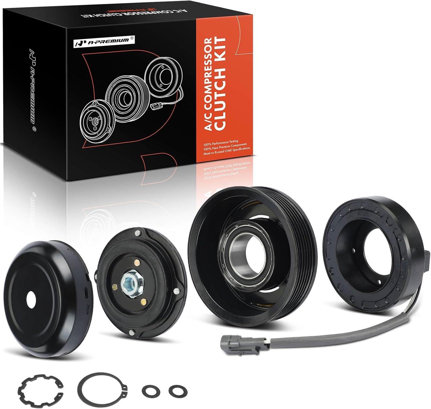 A-Premium Air Conditioner AC Compressor Clutch Kit Compatible with Mercedes W906 Series Sprinter 2500, Sprinter 3500, 2014 2015 2016 2017, 2.1L