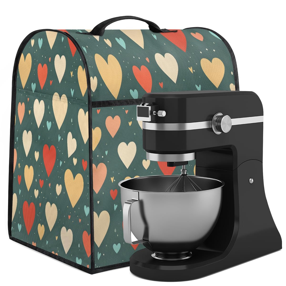 Mixer Cover Coffee Maker Cover Christmas Love Heart Stand Mixer Cover With Pockets Kitchen Aid Mixers Accessories