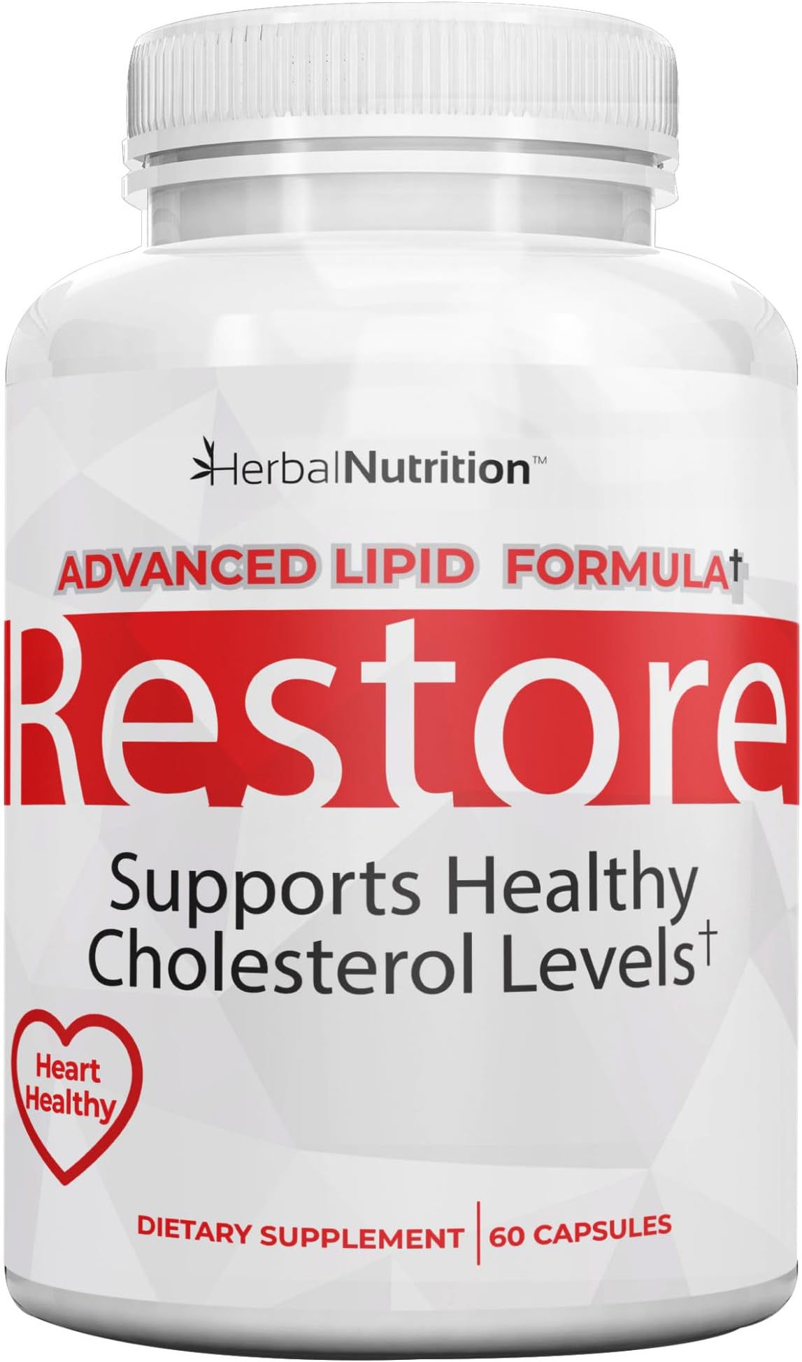 Restore - Supports Healthy Cholesterol, Red Yeast Rice, Grape Seed, Folic Acid for Advanced Lipid Control, All-Natural Bio-Actives, Help Promote Healthy Cholesterol and a 90 Day Guarantee (1)