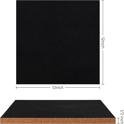 Miniatura 10 de Pizarra de corcho de 12 x 12 pulgadas, 12 pulgada de grosor, minipared con 50 alfileres, respaldo autoadhesivo fuerte, paquete de 8