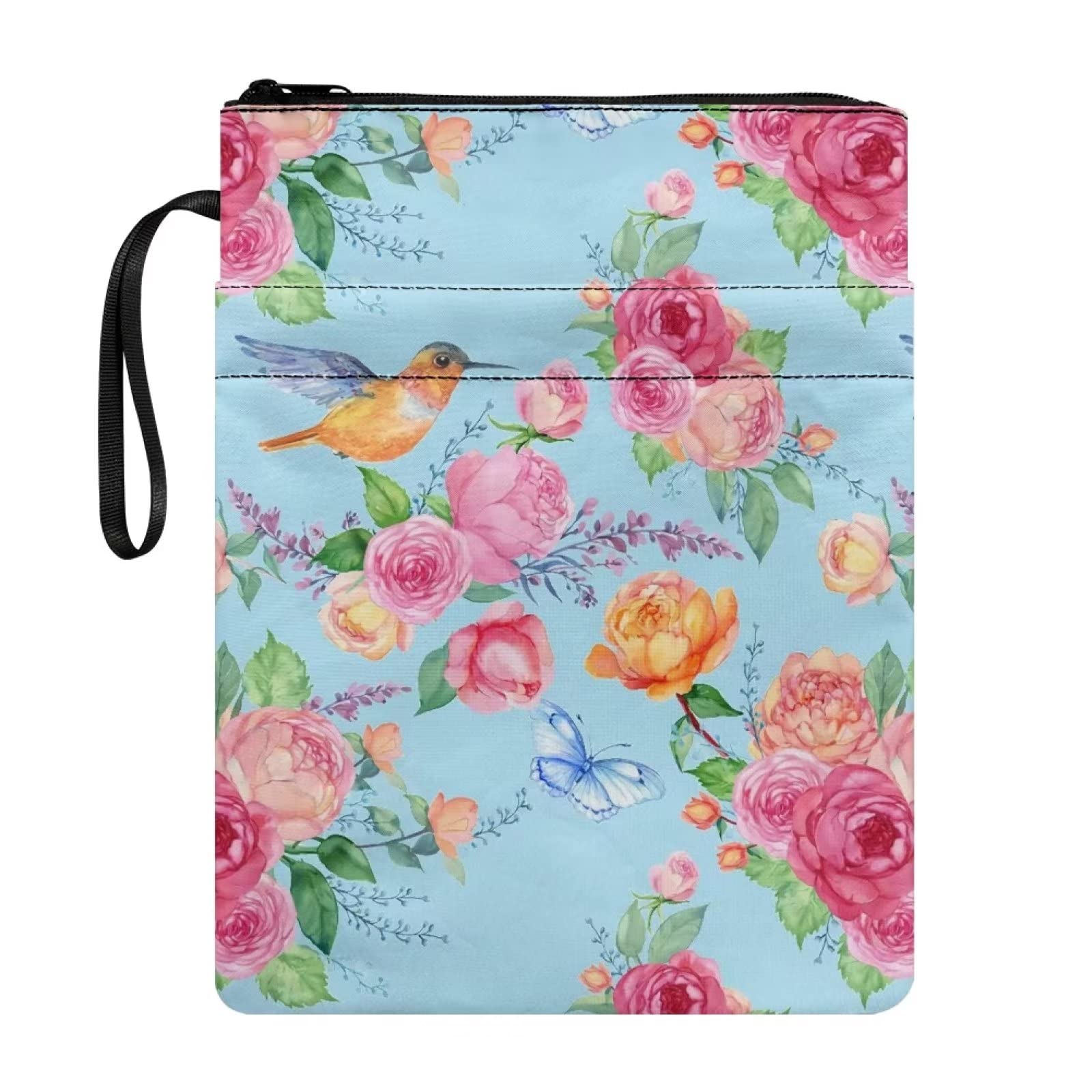 COEQINE Book Covers for Hard Cover Books 8.5 x 11, Book Sleeve for Book Lovers Bible Book Cover with Blue Flower Print — image 1
