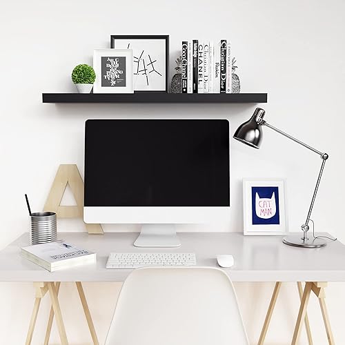 Miniatura 7 de Ballucci Estante flotante, estante de pared de madera de 36 pulgadas con soportes invisibles para baño, sala de estar, dormitorio, cocina,