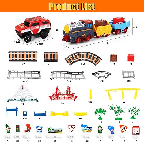 Miniatura 3 de Letapapa Juego de tren eléctrico para niños de 4 a 8 años, regalos de Navidad y cumpleaños para niños de 3 4 5 6 años, vías de tren para niños