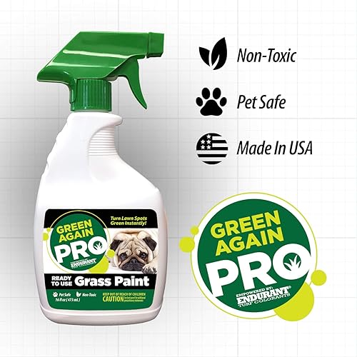 Vista 5 de Pintura para césped y césped premezclada, todo el colorante natural para césped apto para mascotas vuelve verde nuevamente con aplicación ecológica