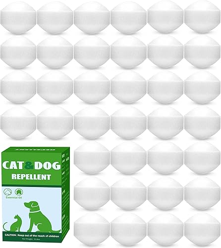 Paquete de 36 unidades de aceite de menta natural repelente para gatos y perros al aire libre, repelente de perros para disuasión de gatos salvajes,