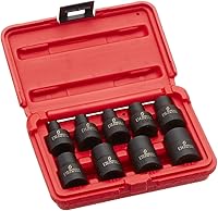 Vista 1 de SUNEX TOOLS 2690SE Juego de llaves de vaso de impacto de estrella externas de 1/2 pulgada, estándar, 6 puntos, Cr-Mo, E10 - E24, 9 piezas