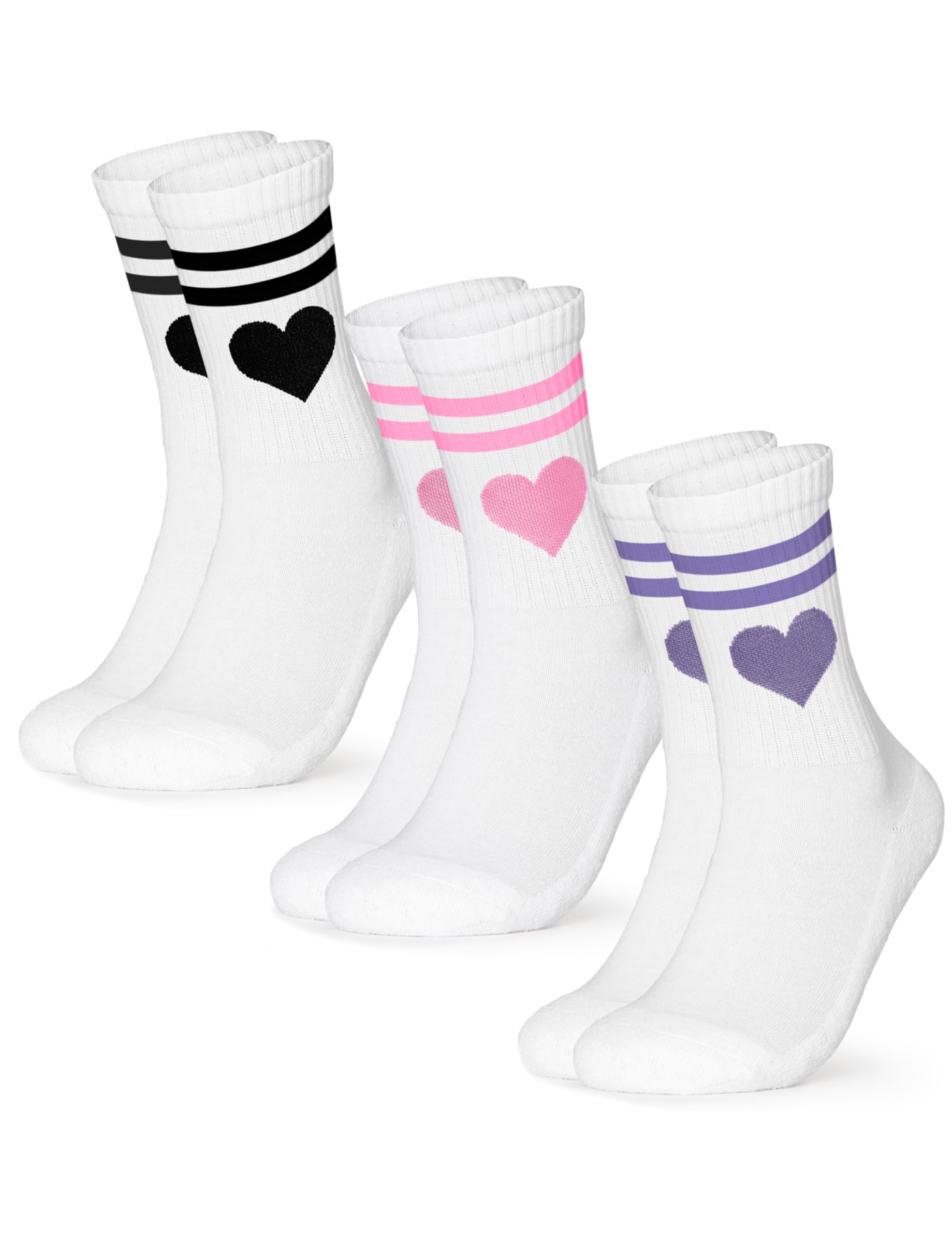 Occulto Damen Herz Tennis Socken 3er Pack (Modell: Venus), Sport Socken