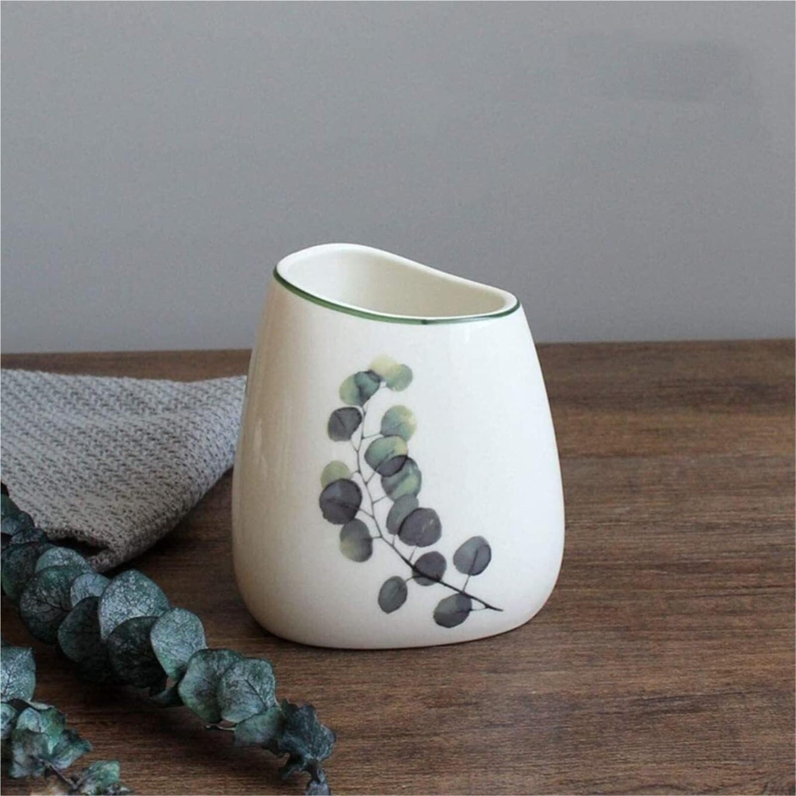 Set di accessori per il bagno Ceramica 5 pezzi include dispenser di sapone, portaspazzolino, bicchiere e 2 bicchieri, decorazione costiera Arredamento per gli affittuari(B)