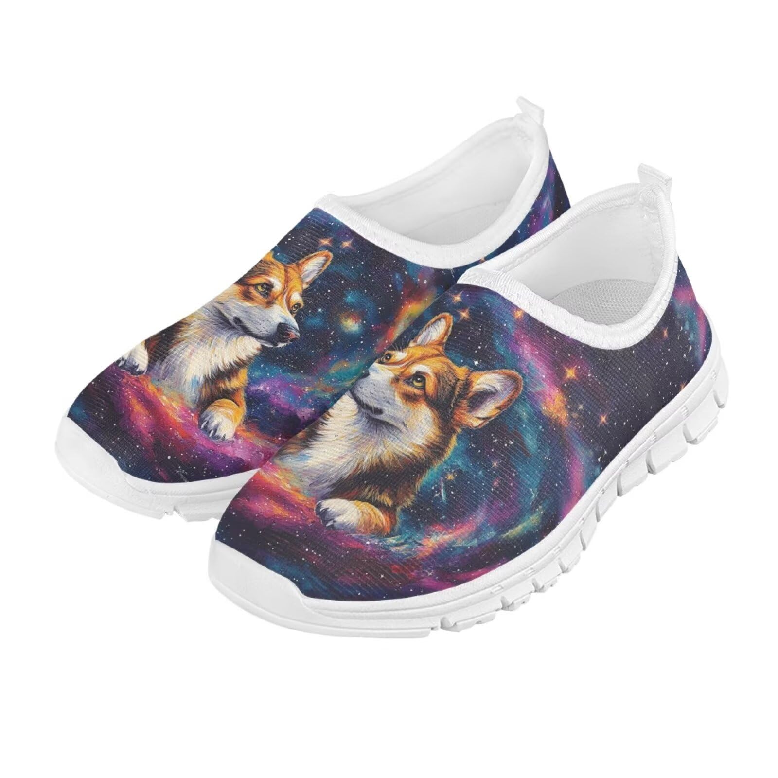 Cugasmaru Dog Shoes for Kids Slip On Sneakers Size 12 Boys Shoes Back to School Shoes Animal Cool Running Workout Shoes Big Kids Pet Lovers Gifts Universe Print