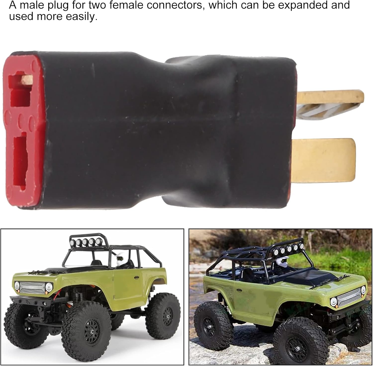 Dilwe T Plug Parallel Adapter, RC Adapter RC Battery ESC Connector Adapter for Lithium Batteries of Boat