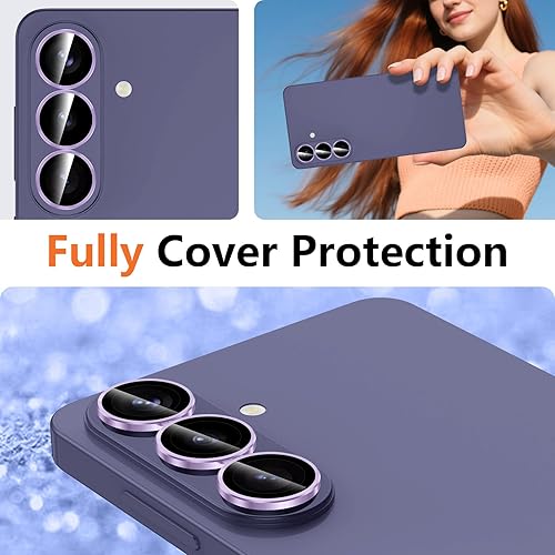 Vista 856 de para Samsung Galaxy Z Flip 7 Protector de Lente de Cámara, Cubierta de Lente de Vidrio Templado con Anillo de Metal Individual, [Fuerte Adhesión] 1