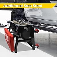 Vista 6 de MaxWorks 50880 Asiento Deslizante y Taburete Combo para Garaje, Asiento de Taller con Capacidad de 300 Libras, Taburete de Mecánico con Ruedas