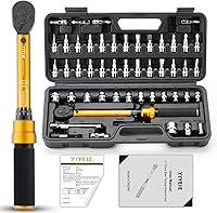 YIYEIETools 50Pcs Bike Torque Wrench Set 1/4" Drive 1-26Nm Click Wrench with Bits Adapters Precision MTB Tool Kit