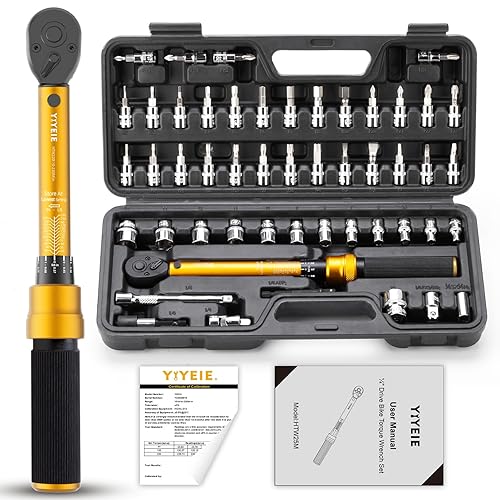 50Pcs Master Bike Torque Wrench Set, 1/4 Inch Drive, 10-230