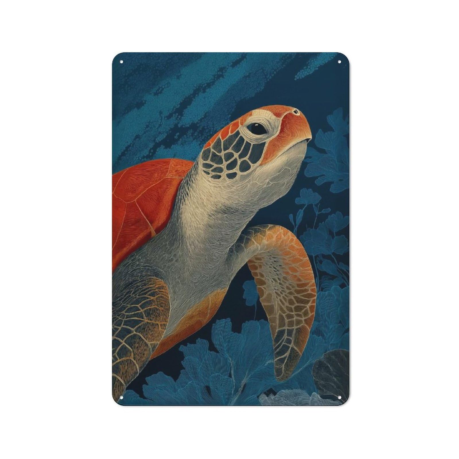 Junmoney Style-18 Outdoor Room Shed Metal Sign 30X20cm Featuring Sea Turtle Portrait, Shed Wall Decor For Shed, Garden Room, Porch Or Garage