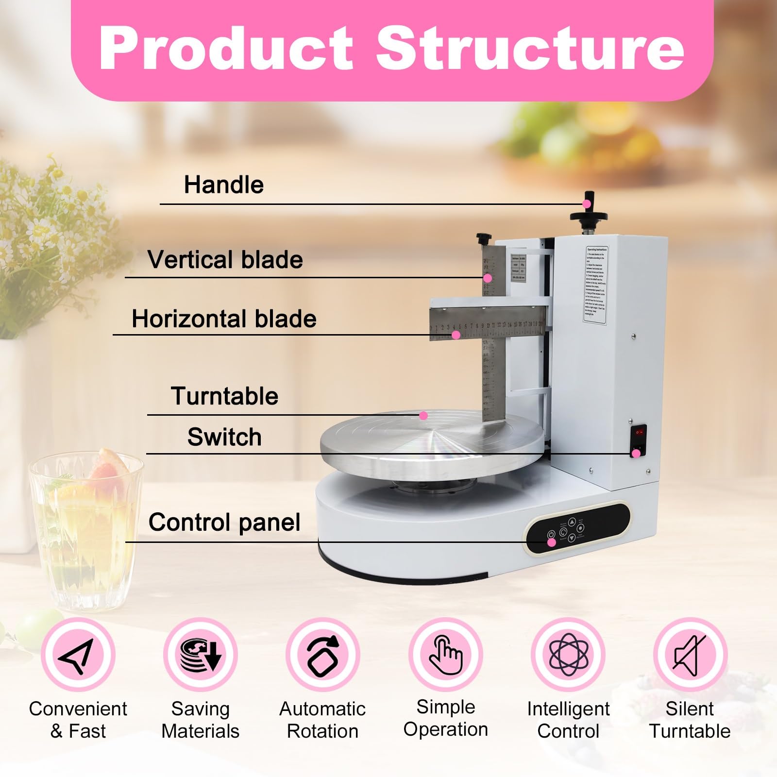 Automatische Tortendekorationsmaschine Und Torten Dekorieren Einfach, Aluminium-Drehteller, Glatte Glasur, Elektrische Kuchen Verzierung Für Zuhause Und Profi(Green)