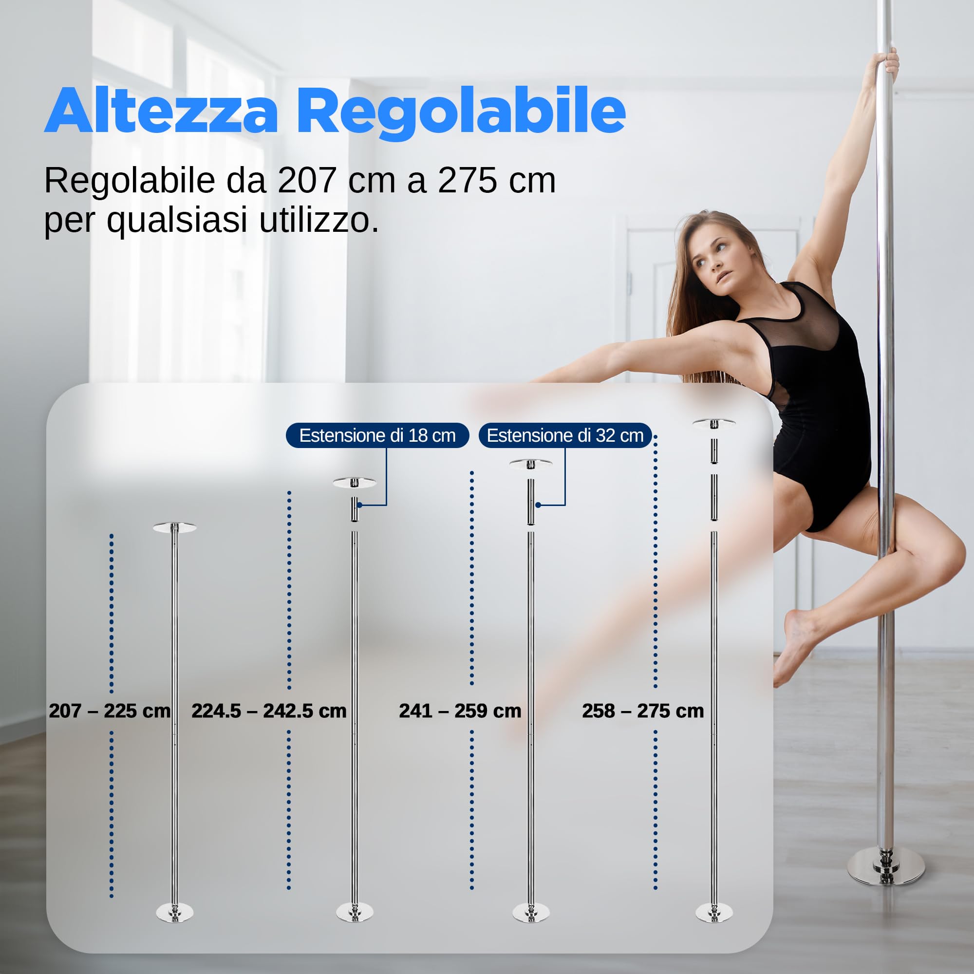 SereneLife Professional Upgrade Spinning Dance Pole