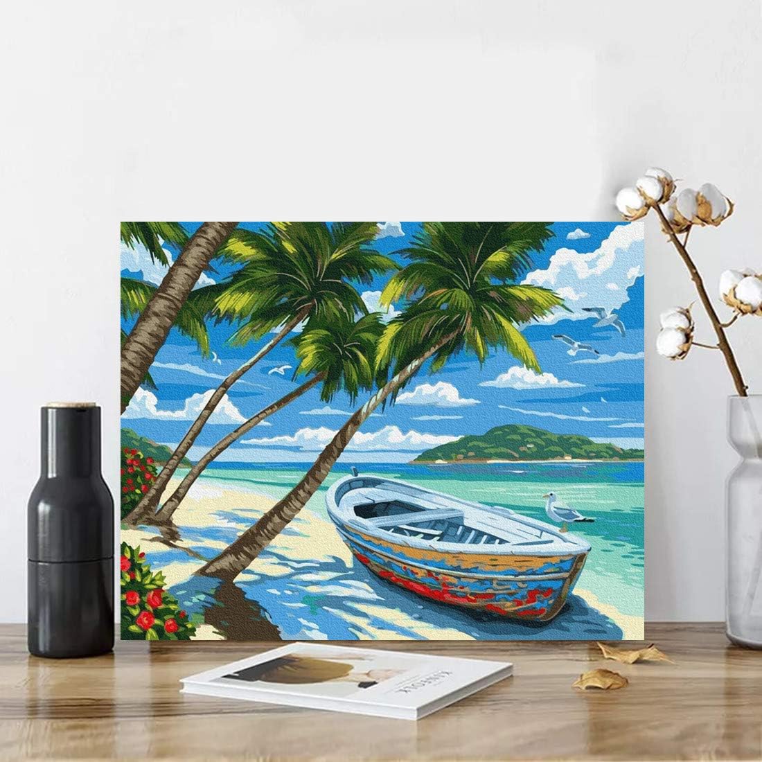 Karyees Beach DIY Paint by Numbers Kits for Adults Kids