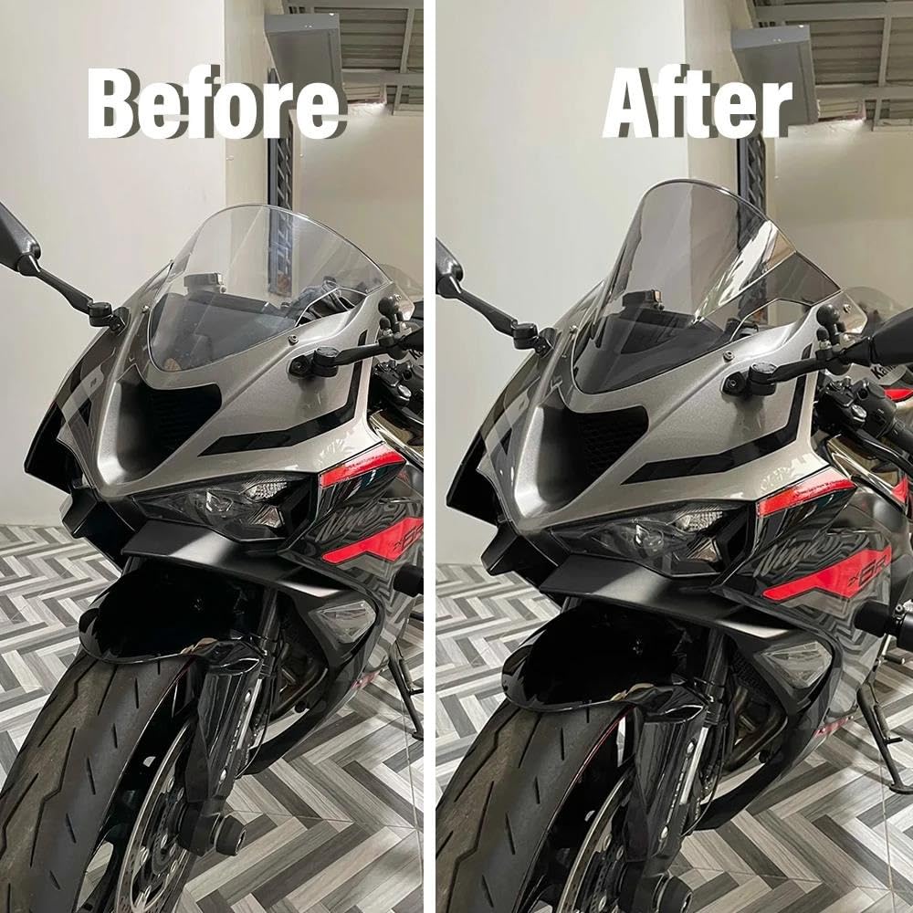 Do Motocykla ZX6R 2024 Szyba Przednia Podwójna Bąbelkowa Przedłużenie szyby motocykla(Transparent)