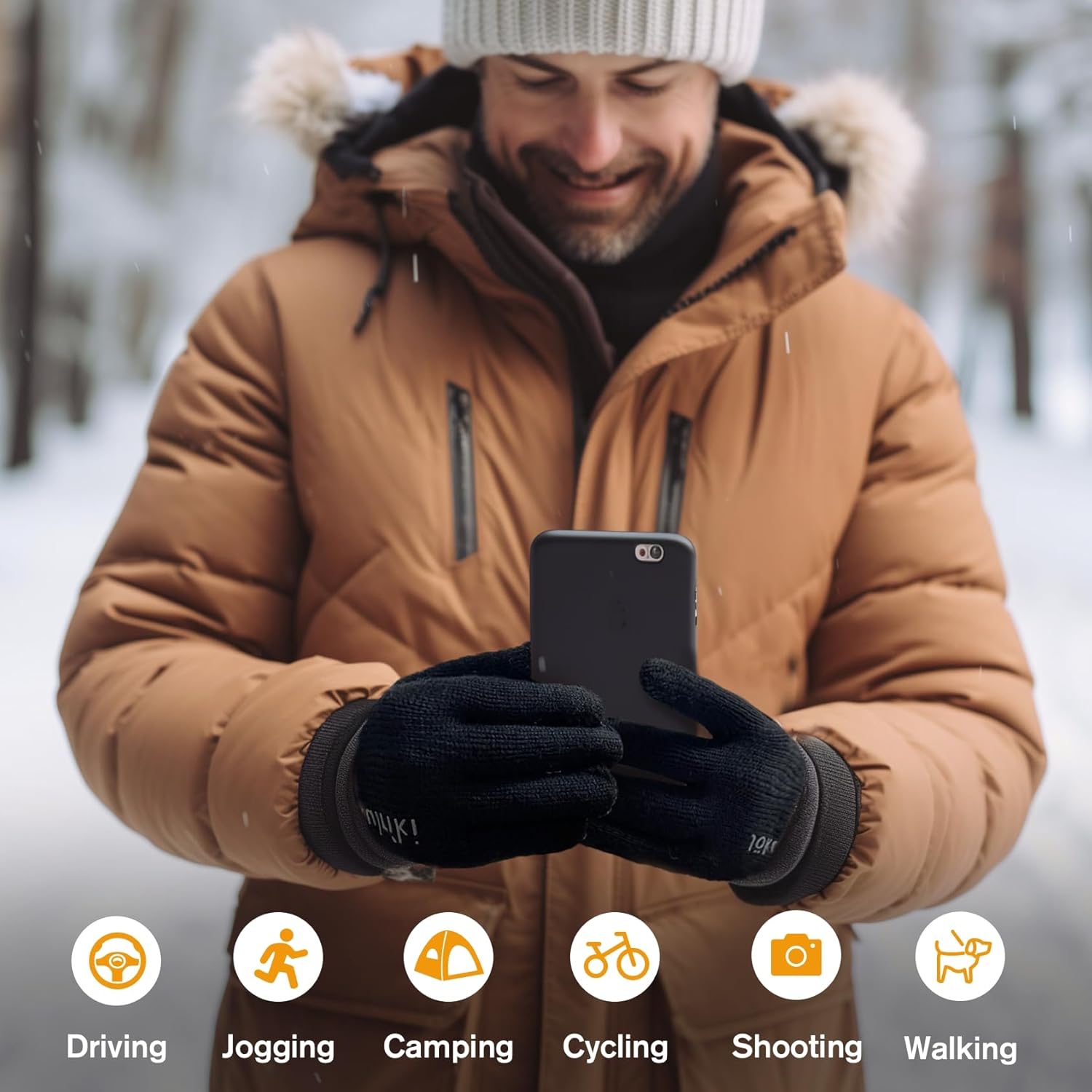 Touchscreen Merino Wool Gloves Warm for Men and Women Cold Weather Winter Glove - Image 4