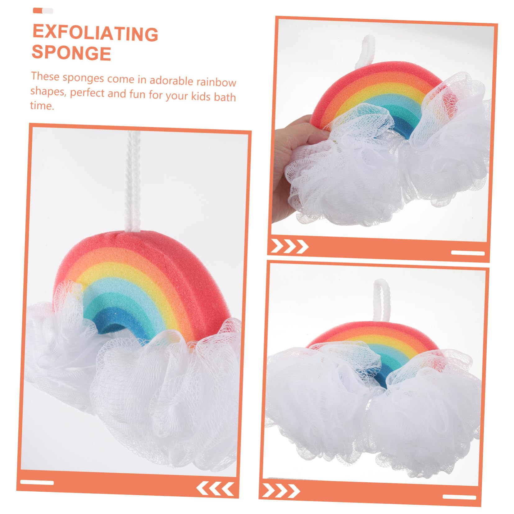 Spugna da Bagno per Bambini Arcobaleno, 2 Pezzi, Delicata