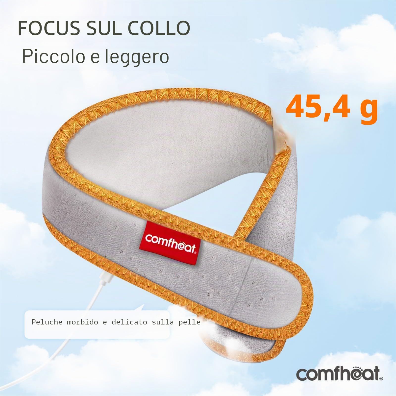 Cuscino riscaldante per il collo USB con avvolgimento termico regolabile per dolori al collo