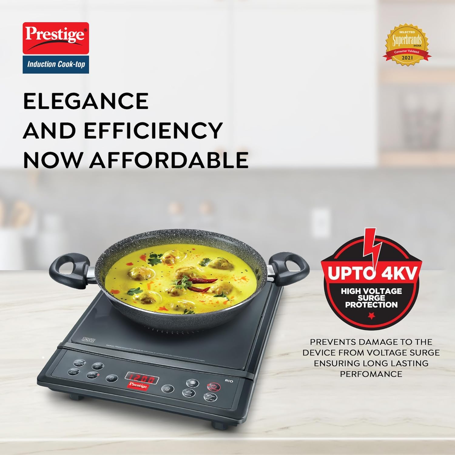 Prestige Rio ICT 1200W Ceramic Induction Cooktop with Indian Menu Options (Black) Prestige Rio ICT 1200W Ceramic Induction Cooktop with Indian Menu Options (Black)