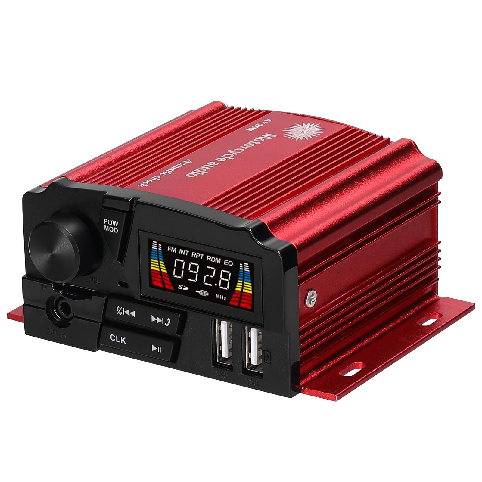 Fyearfly BT Alarma 4 x 25 W 4 canales estéreo 12 V para motocicleta ATV