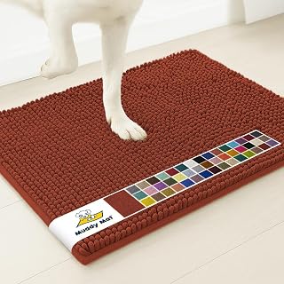 Muddy Mat® | Super Water Absorbent Door Mat Indoor, Microfiber Quick Dry Chenille Entryway Rug, Slip Resistant Front Door Mat, Indoor Mats for Entryway, Machine Washable Pet Rug, Terracotta 22" x 36"