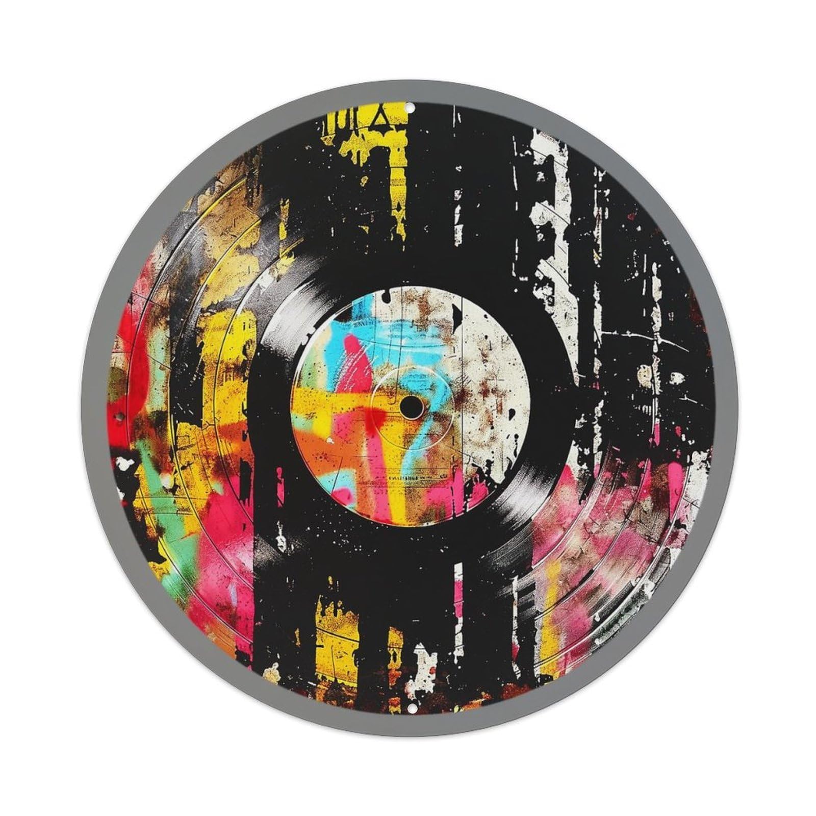 Abstract Graffiti Vinyl Record Art Metal Tin Sign Plaque