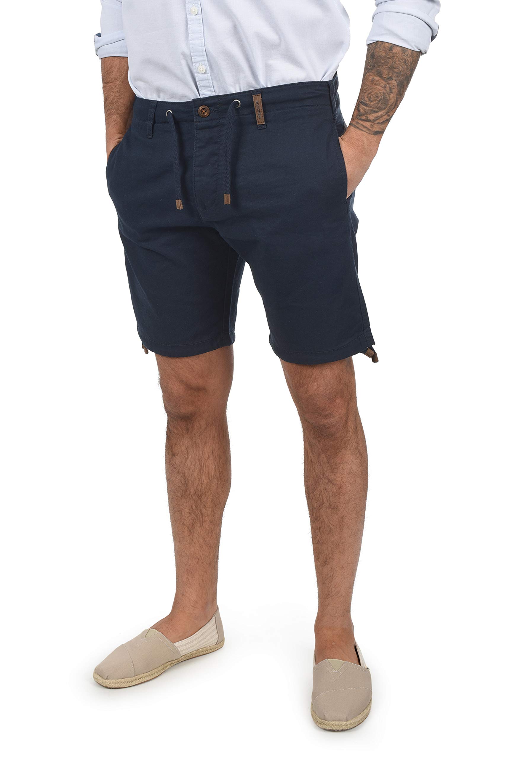 Indicode IDMoses Herren Leinenshorts Kurze Leinenhose Bermuda mit Kordel Regular Fit
