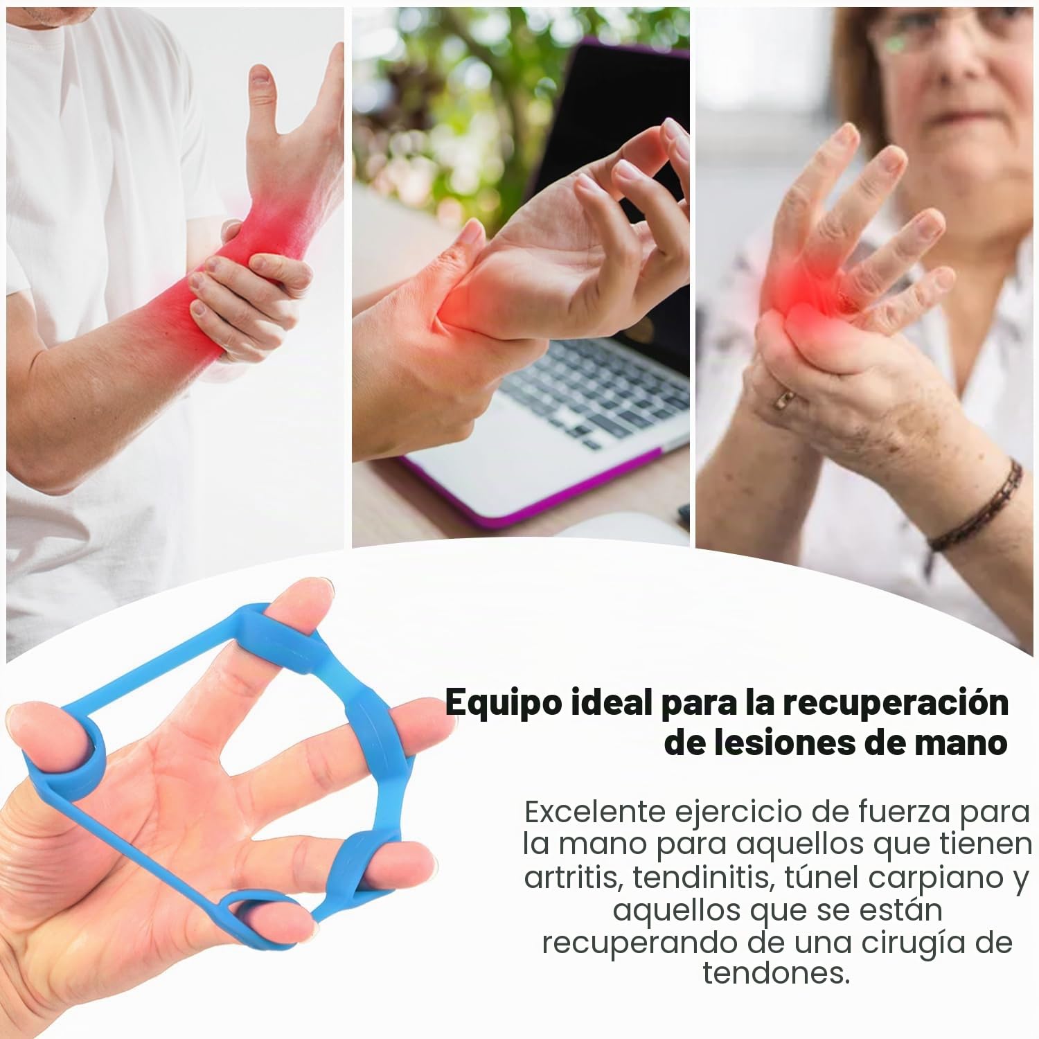 Fortalecedor de Agarre de Mano (9 PCS) Pelota de Rehabilitacion, Entrenador de Dedos y Fuerza, Silicona