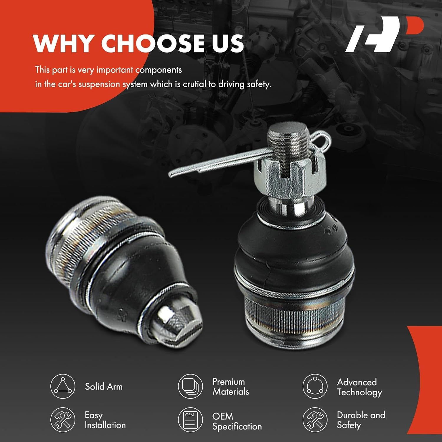 A-Premium Set of 4, Front Upper & Lower Ball Joint Kit, Compatible with Ford F-150 F150 1987-1996, RWD