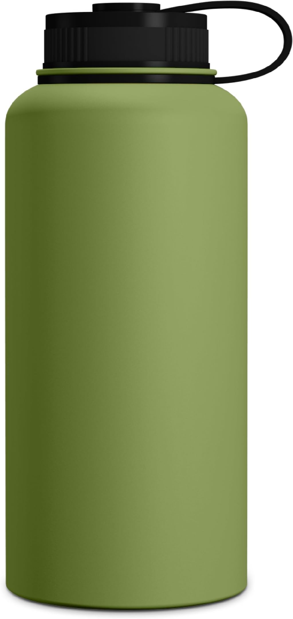 Geo 64oz Double Wall, Vacuum Insulated, Leak-Proof Sports Water Bottle with Stainless-Steel Powder-Finish Coating. Wide Mouth, Screw Cap (Light Green)