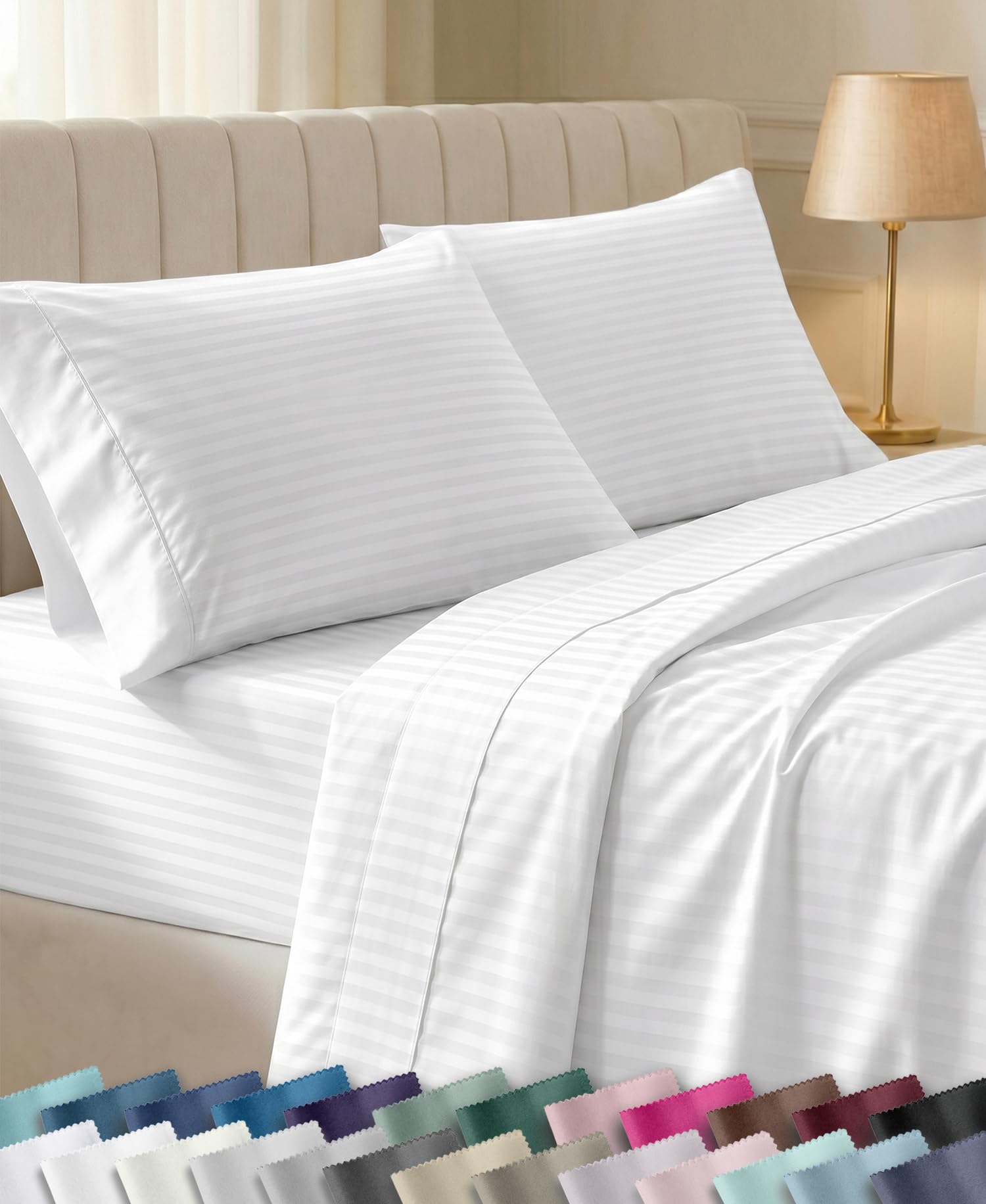 California Design Den Soft 100% Cotton 400 Thread Count Sheets Queen