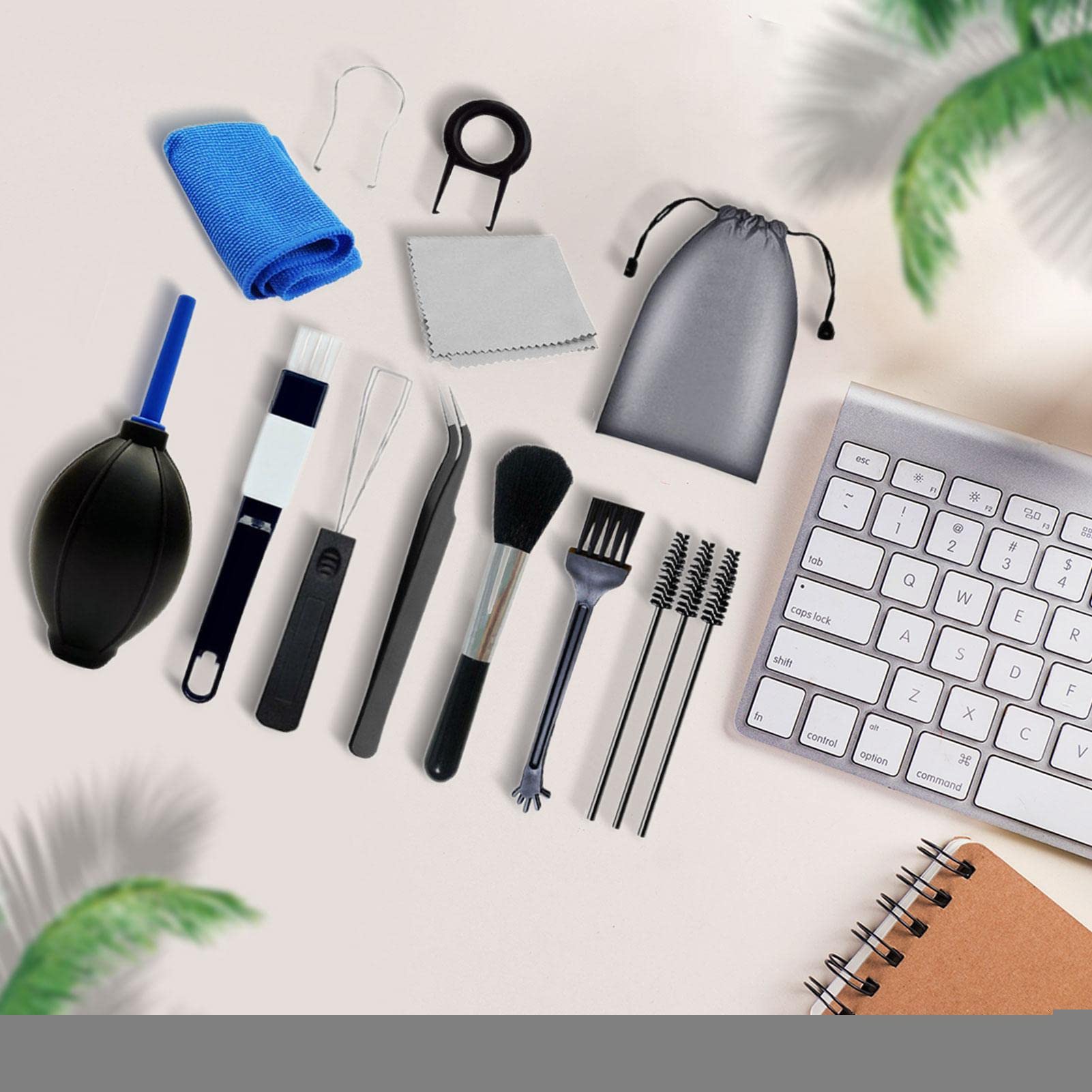 10 Pcs Kit de herramientas de limpieza de computadoras - Limpieza del teclado con paños de limpieza de pantalla,Kit de limpieza para computadora portátil, limpieza de teclado con paños de Generic
