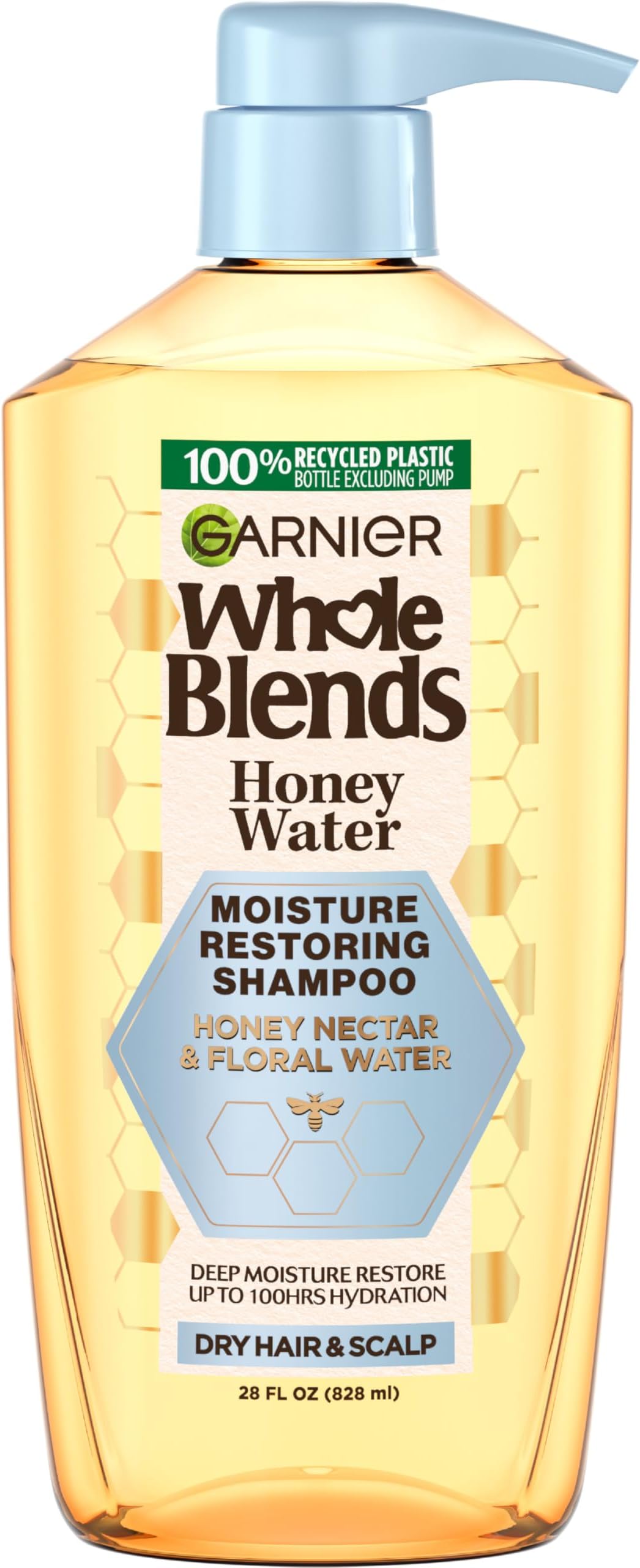 Whole Blends Honey Water Moisture Restoring Shampoo, Hair Care for Dry Hair and Dry Scalp with Honey Nectar and Floral Water, 28 Fl Oz