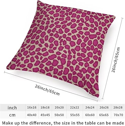 Vista 413 de Funda de cojín con estampado de guepardo rosa intenso, cojín cuadrado con estampado de animales fucsia, funda de almohada decorativa para el hogar